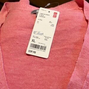 Uniqlo Soft Pink Linen Cardigan XL